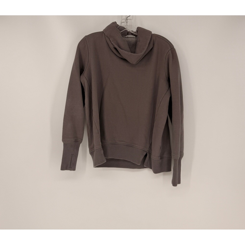 Athleta Cowl Neck Sweatshirt Womens M Brown Thumbhole Fleece Gorpcore Loungewear